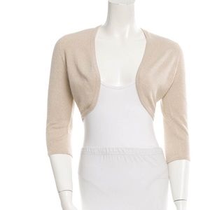 EUC Oscar de la Renta Cashmere/Silk/lurex Bolero Shrug